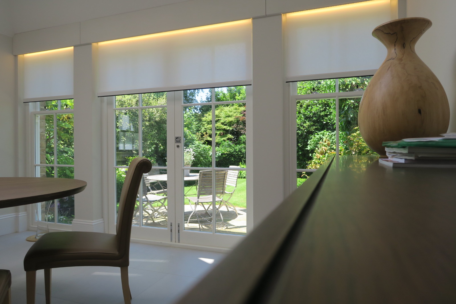 lutron roller blinds with hem-bar alignment